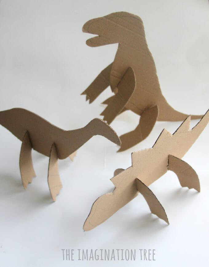 Unique Dinosaur Cutout Craft For Kids To Make Using Cardboard