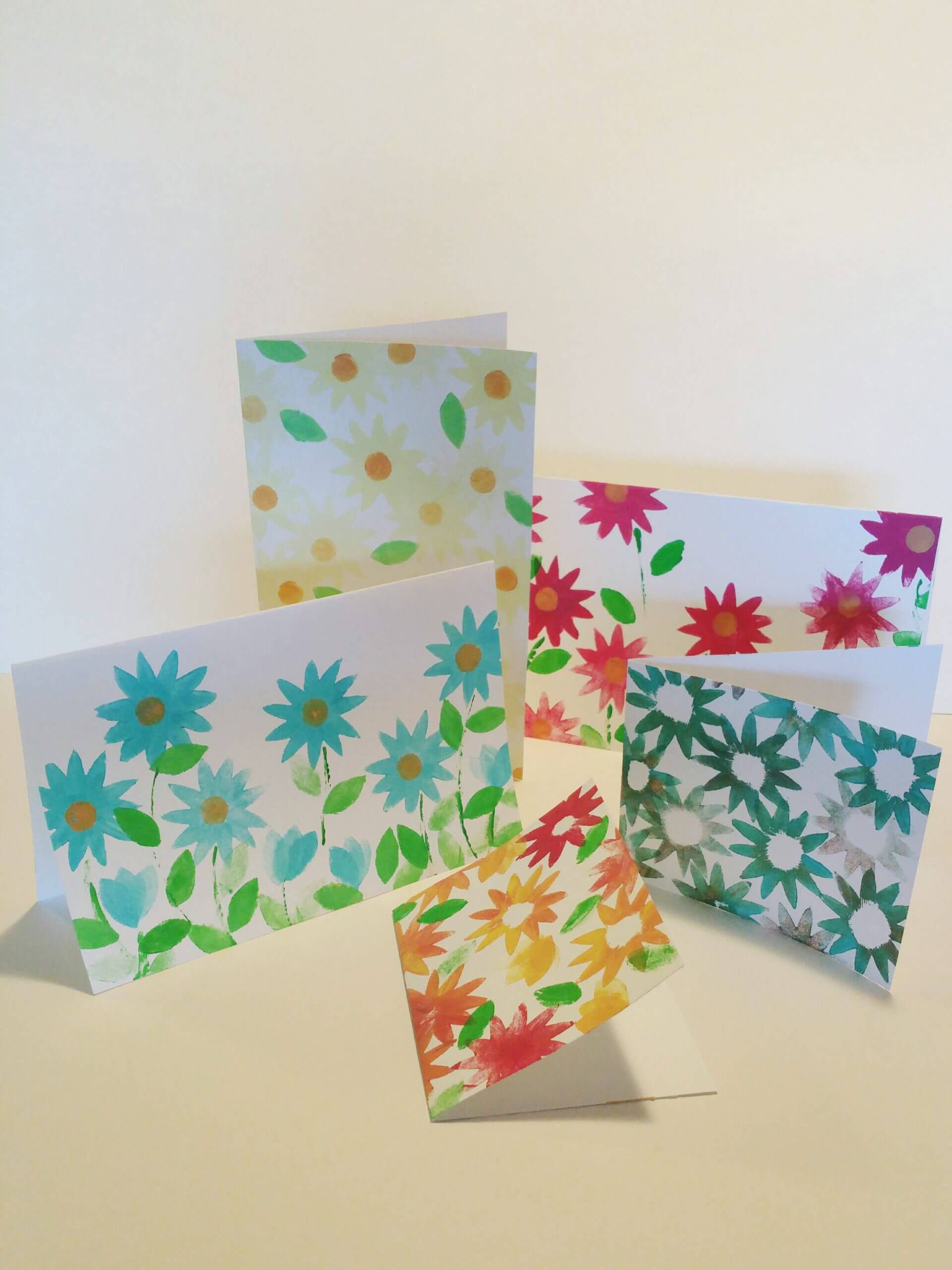 Unique Flower Stamped Cards For Gifting