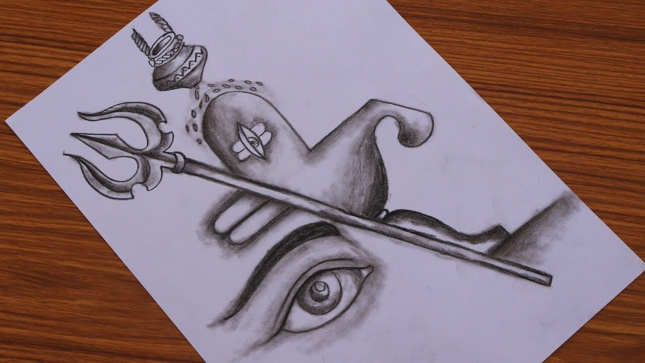 Unique Half Face Lord Shiv Drawing Tutorial For School Kids