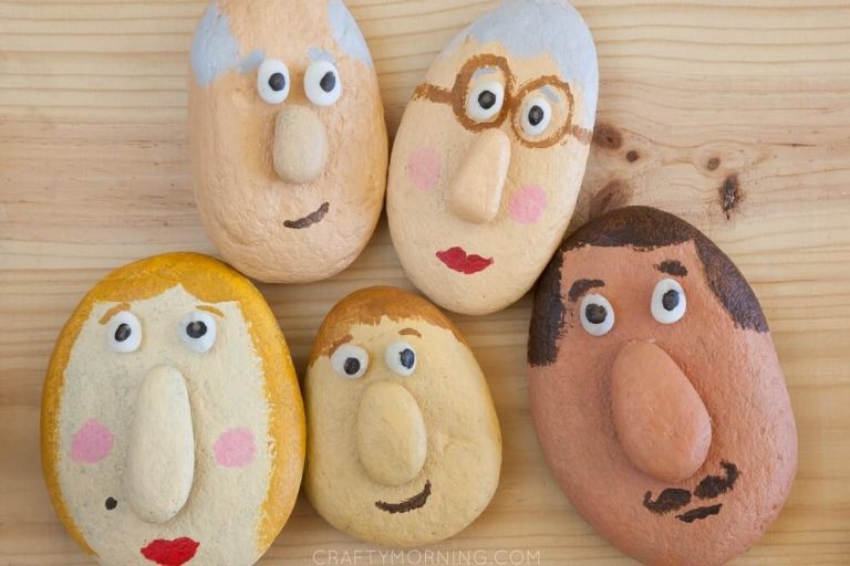 Funny Faces Using Painted Rock Crafts - Kids Art & Craft