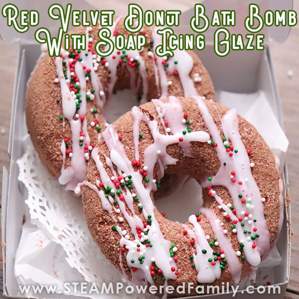 Unique Red Velvet Donut Bath Bomb Recipe with Soap Icing Glaze