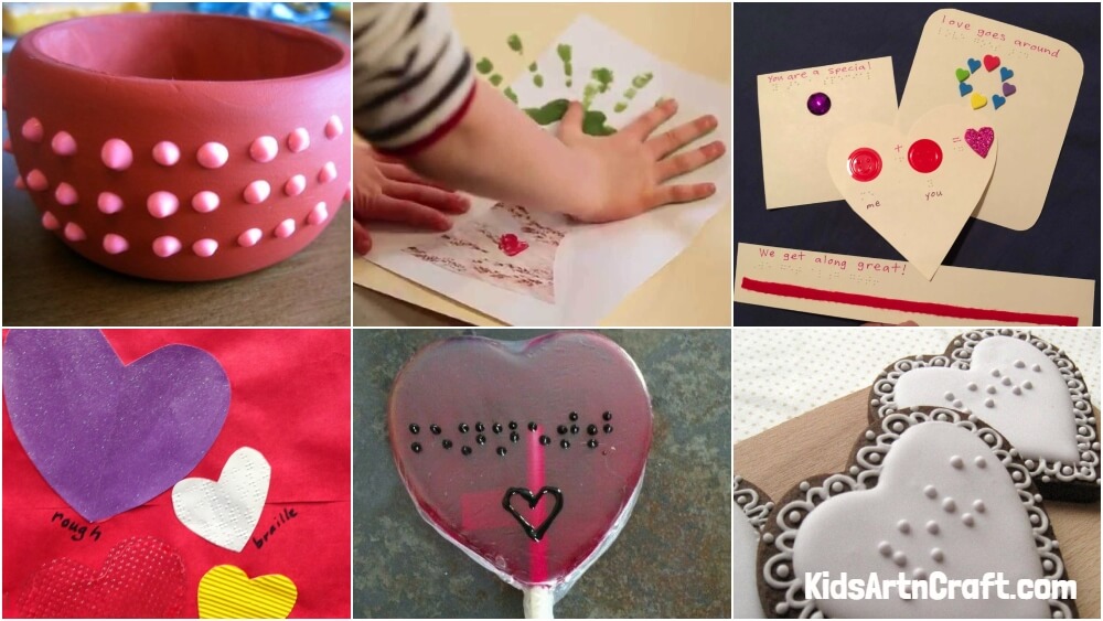 Valentine's Day Crafts with Braille for Kids