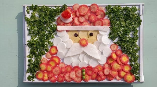 Vegetable Salad Decoration Art Idea For Christmas Party