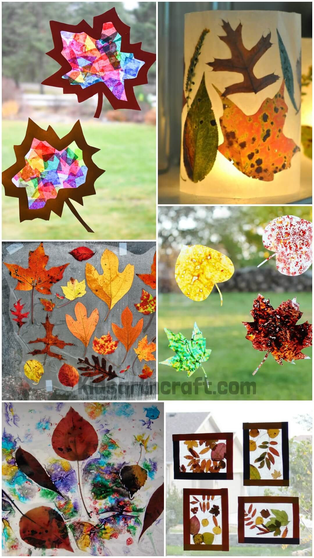 Wax paper crafts with leaves