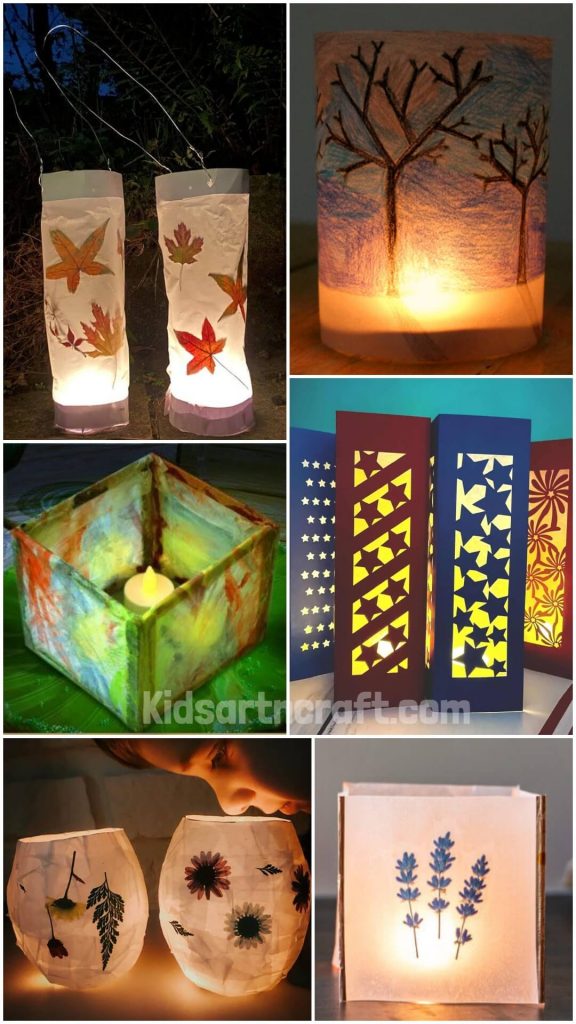 Wax Paper Lanterns DIY Ideas Kids Art & Craft