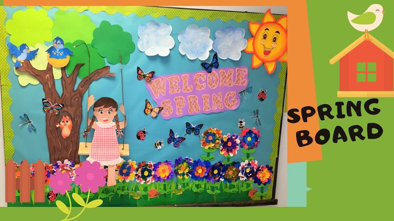 "Welcome Spring" Classroom Bulletin Board Decoration Idea For School