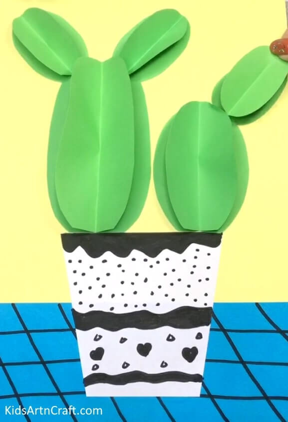 Step By Step To Make 3D Paper Cactus Craft For Kids