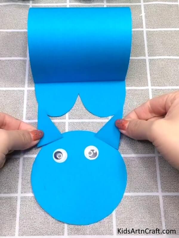 Step By Step To Make Blue Paper Craft Idea For Kids
