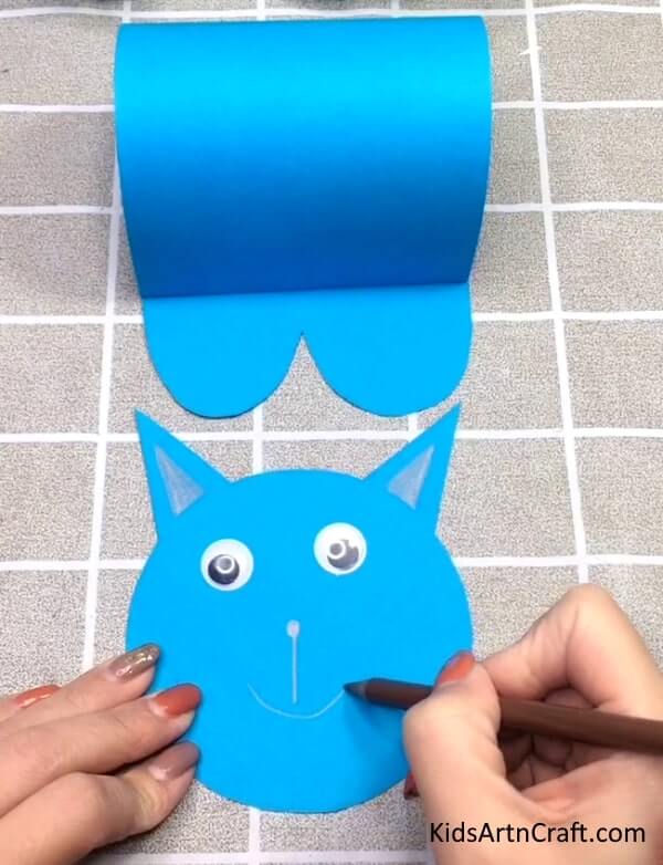 Learn How To Make Blue Paper Cat Craft For Kids