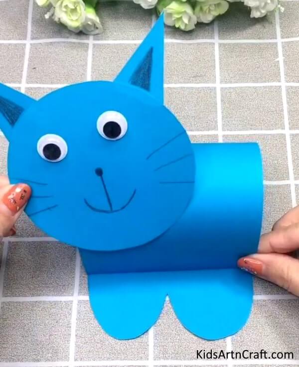 Creative Ideas Of Blue Paper To Make Cat Craft At Home