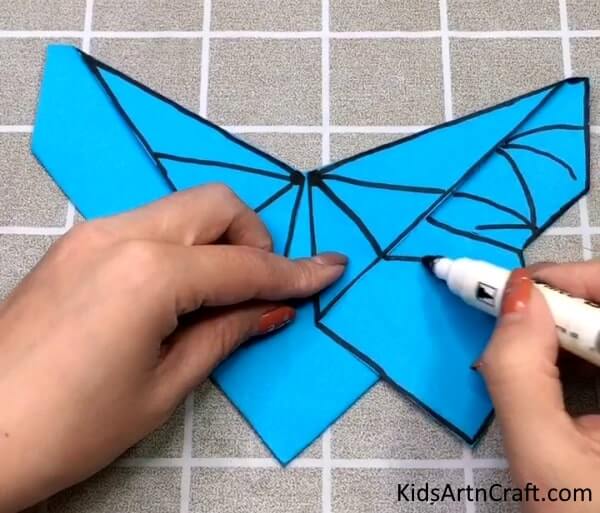 Easy Artwork Of Paper To Make Paper Butterfly Craft For Kids Using Marker