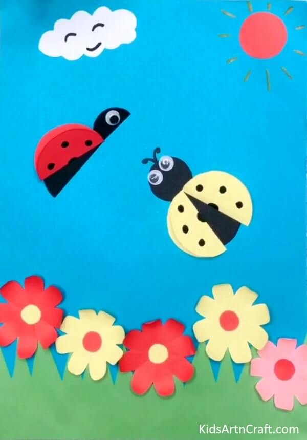 Amazing Flower With Ladybug Craft Ideas For Kids