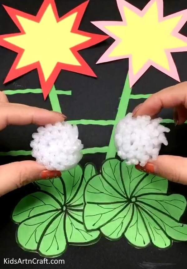 Unique Idea Of Net Foam To Make Perfect Flower Craft For Kids