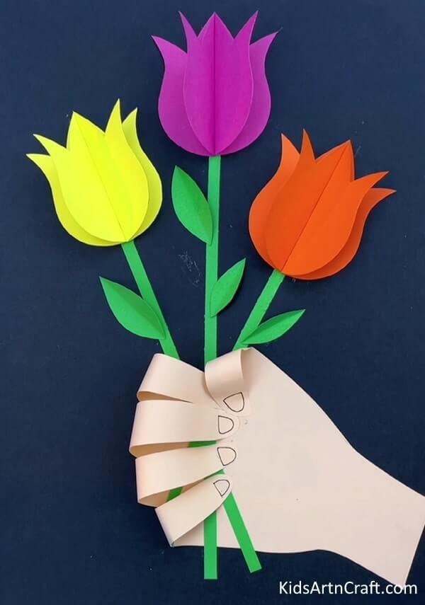 Creating a Handprint Floral Arrangement for Mom on Mother's Day - Handprint Flower Bouquet Craft