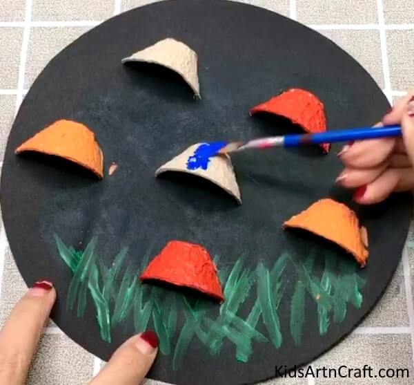 Acrylic Paint Is Used To Make Mushroom Craft For Kids