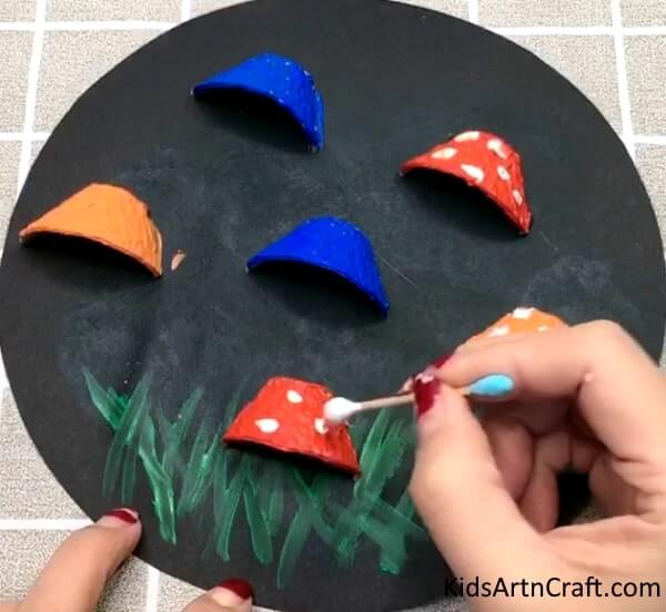 Fun Activities To Make Colorful Mushroom Craft For Kids By Using Earbuds