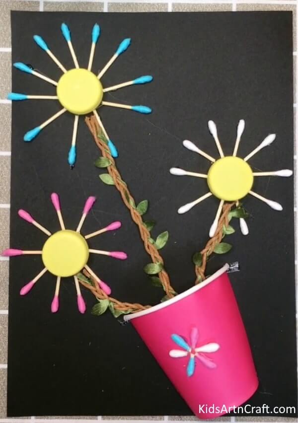 Adorable Paper Cup Flower Craft At Home