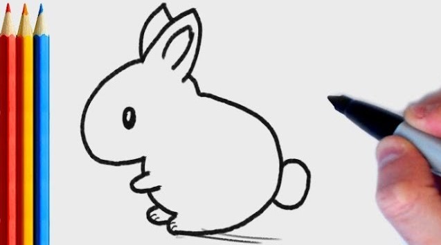Super Easy Bunny Drawing Idea For Kindergartner Kids