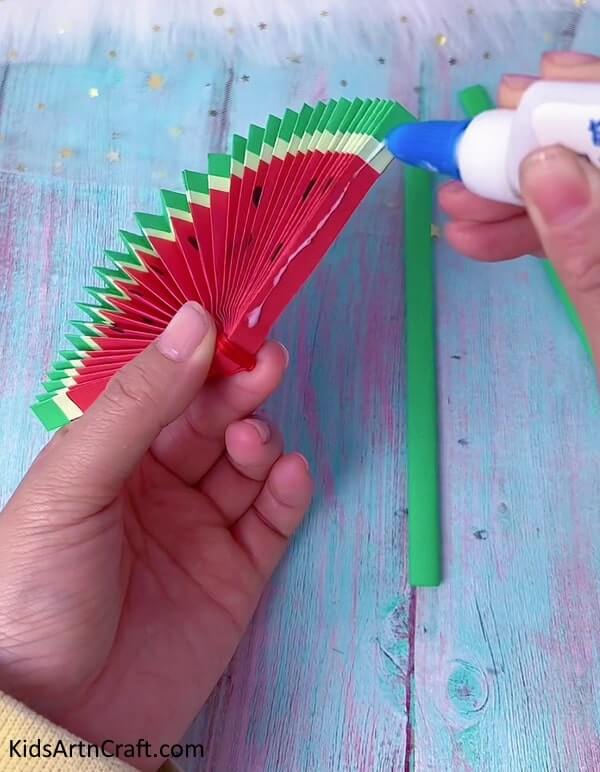 Homemade Watermelon Fan Craft For Kids