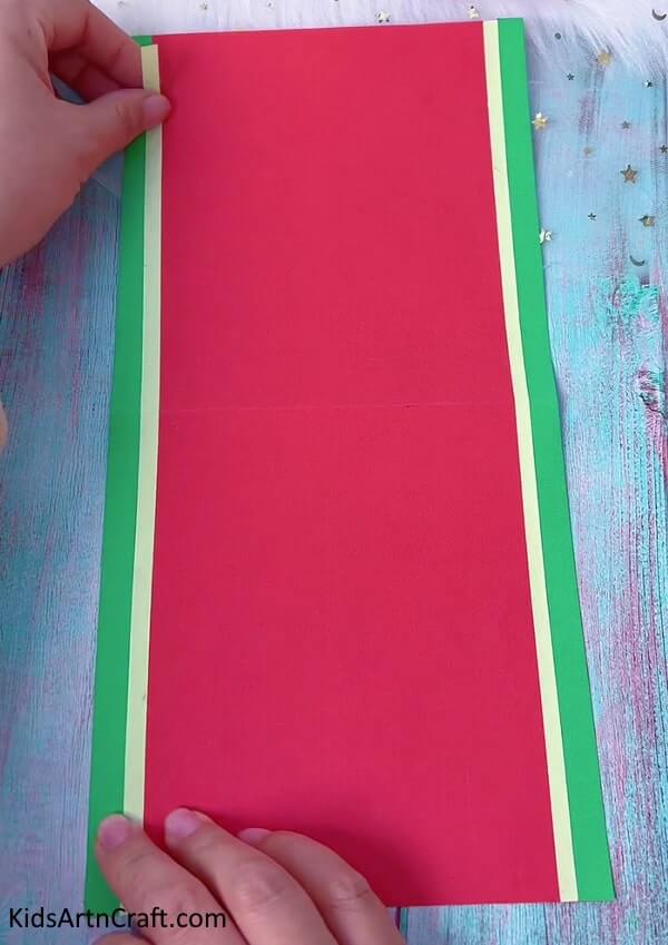 Easy Artwork Of Paper Strips Make Watermelon Fan Craft For Kids