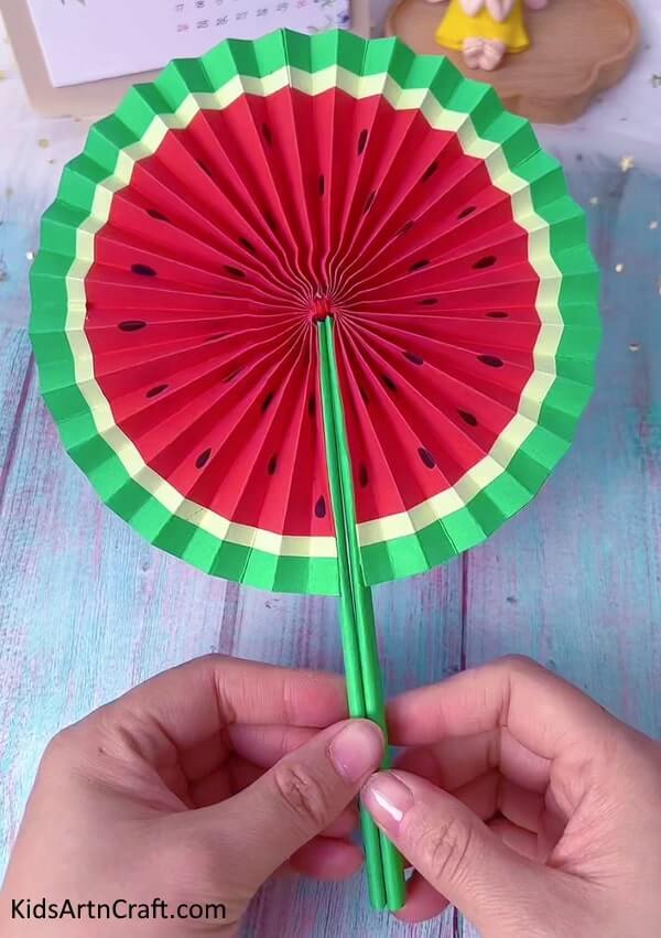 Amazing 3D Watermelon Fan Craft For Kids