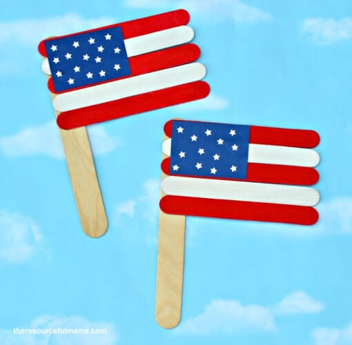 Adorable Patriotic Flag Craft Idea For Kids Using Popsicle Sticks - Creating a Flag Using Popsicle Sticks: A Tutorial