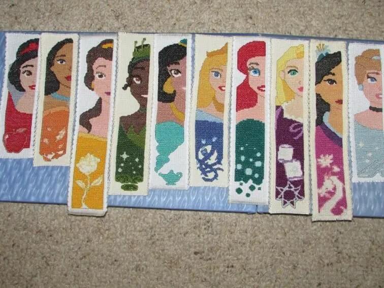 Amazing Disney Princess Needlepoints Bookmark Craft Idea DIY Needlepoints Bookmark Ideas