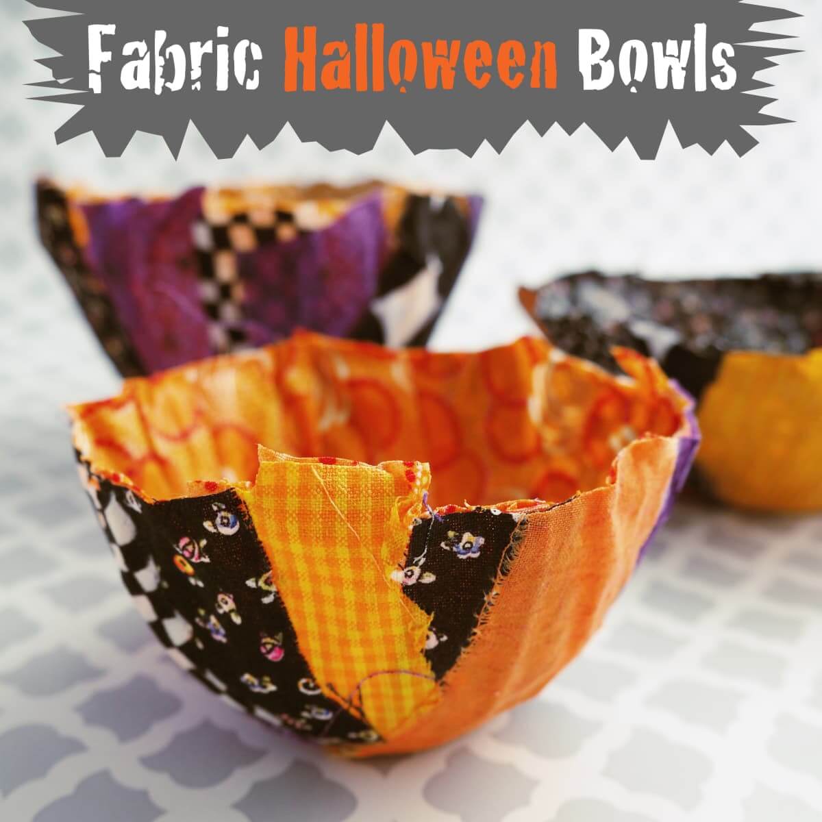 Amazing No Sew Halloween Bowls Craft Using Fabric