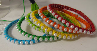 Beautiful Bangle Bracelet Craft With Plastic Bottles , Beads & Colorful Thread