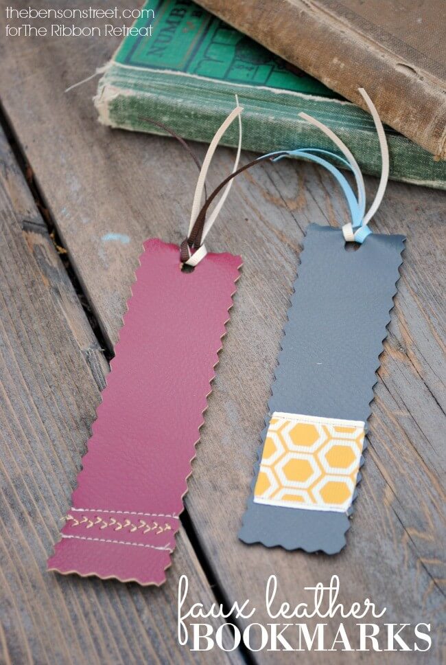 Beautiful Faux Leather Bookmarks Craft Project Using Sewing Machine