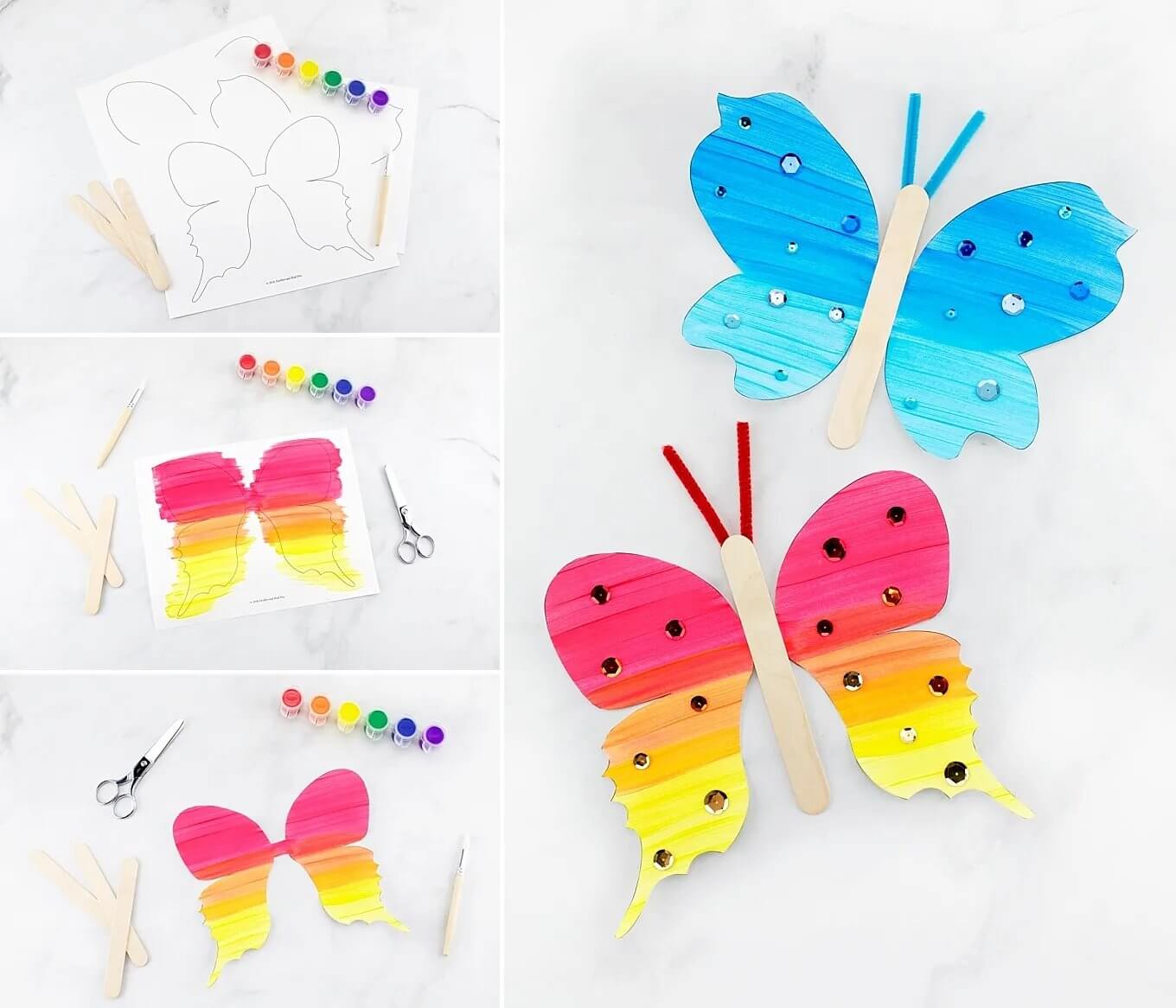 Beautiful Popsicle Sticks Butterflies Craft With Step By Step Instructions