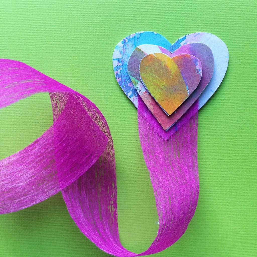 Beautiful Recycled Heart Design Bookmark Craft Idea