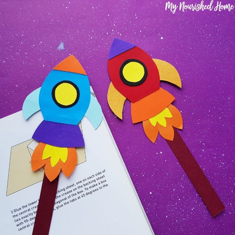 Beautiful Rocket Bookmarks Craft Project For Kids