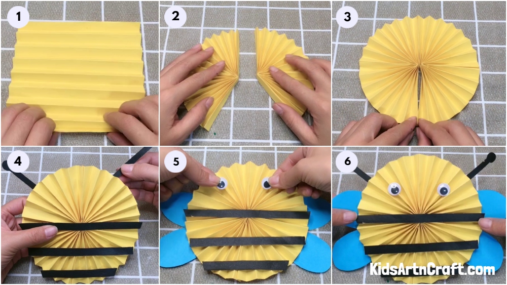 Bee Paper Craft For Kids - Step by Step Tutorial
