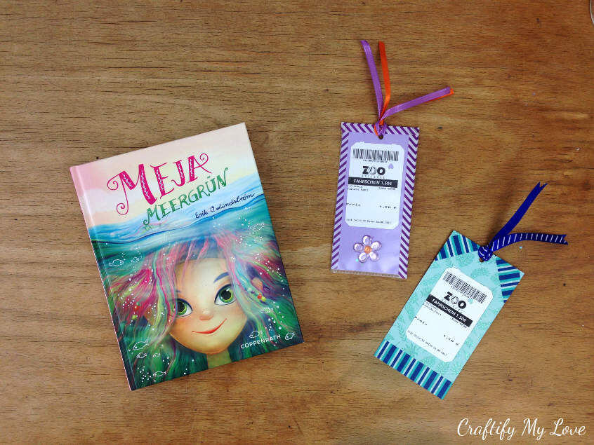 Charming Purple & Violet Shaker Bookmark Recycled Craft