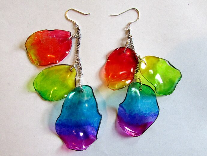Colorful Earrings Craft Tutorial With Recycled Plastic Bottle