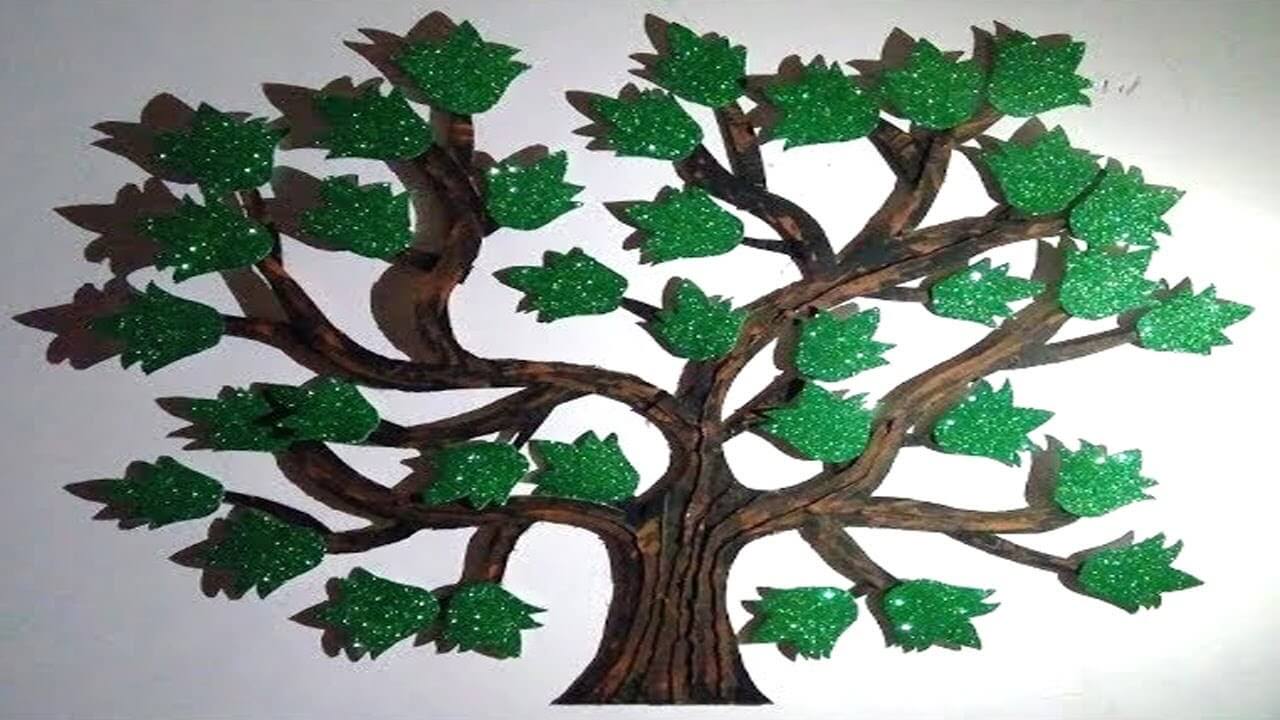 Creative Wall Hanging Tree Design Idea With Paper Cutting Technique