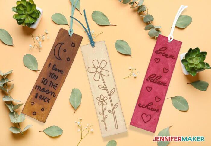 Customized Engrave Leather Bookmark For Gift Tags Using Cricut Explore