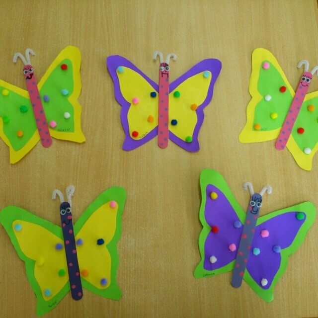 Cute & Simple Popsicle Stick Butterfly Craft For Kids to Make