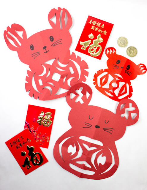 Cute Chinese New Year Rat Paper Cutting Craft With Kids