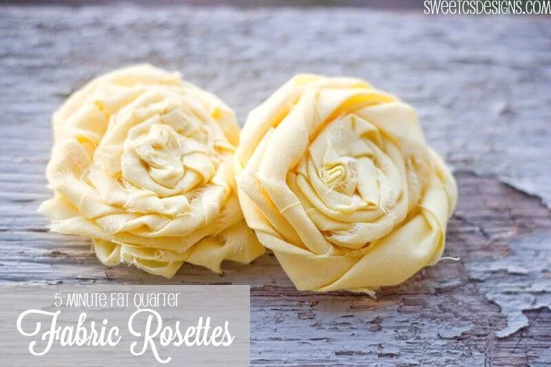 DIY Amazing Yellow Fabric Rosette Crafts For Decoration
