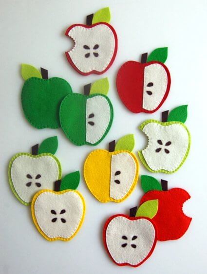 DIY Awesome Apple Coaster Craft As A Gift Using Fabric