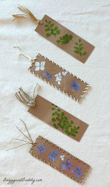 DIY Bookmark Using Pressed Flowers & Leaves Recycled Bookmark Ideas for Kids