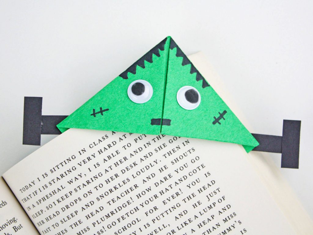 DIY Frankenstein Style Corner Bookmark Craft