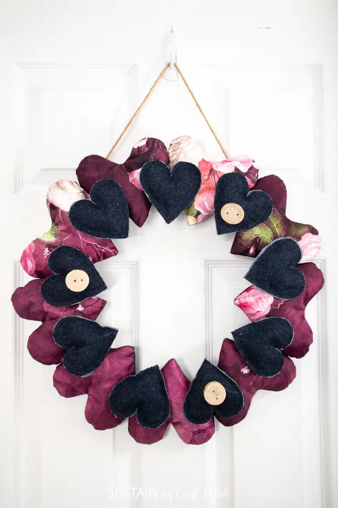 DIY Fabric Heart Wreath Tutorial For Preschool Kids To Make