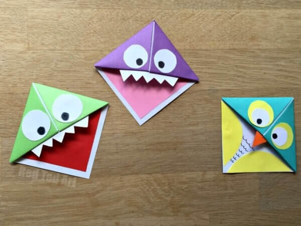 DIY Monster & Owl Corner Bookmark For Kids DIY Monster Bookmarks for Kids