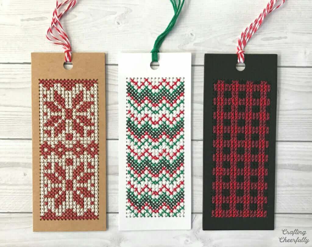 DIY Needlepoint Bookmark In Christmas Theme