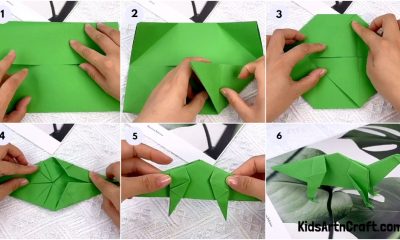 DIY Origami Dinosaur Craft For Kids