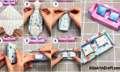 Dollhouse Furniture Origami Craft For Kids To Make With Parents - Step by Step Tutorial