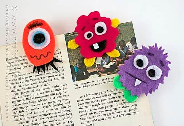 Easy Monster Bookmark Craft Idea For Halloween DIY Monster Bookmarks for Kids